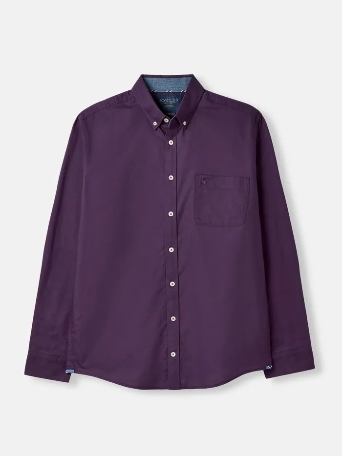 Joules Shirts Men Purple Long Sleeve Shirt