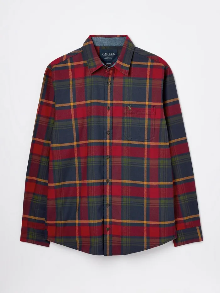 Joules Shirts Men Red Cotton Check Shirt