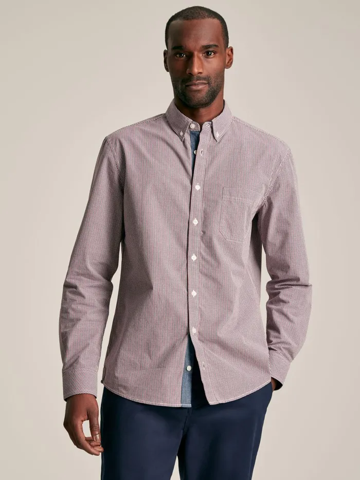 Joules Shirts Men Red Gingham Cotton Poplin Shirt