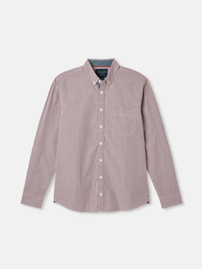 Joules Shirts Men Red Gingham Cotton Poplin Shirt
