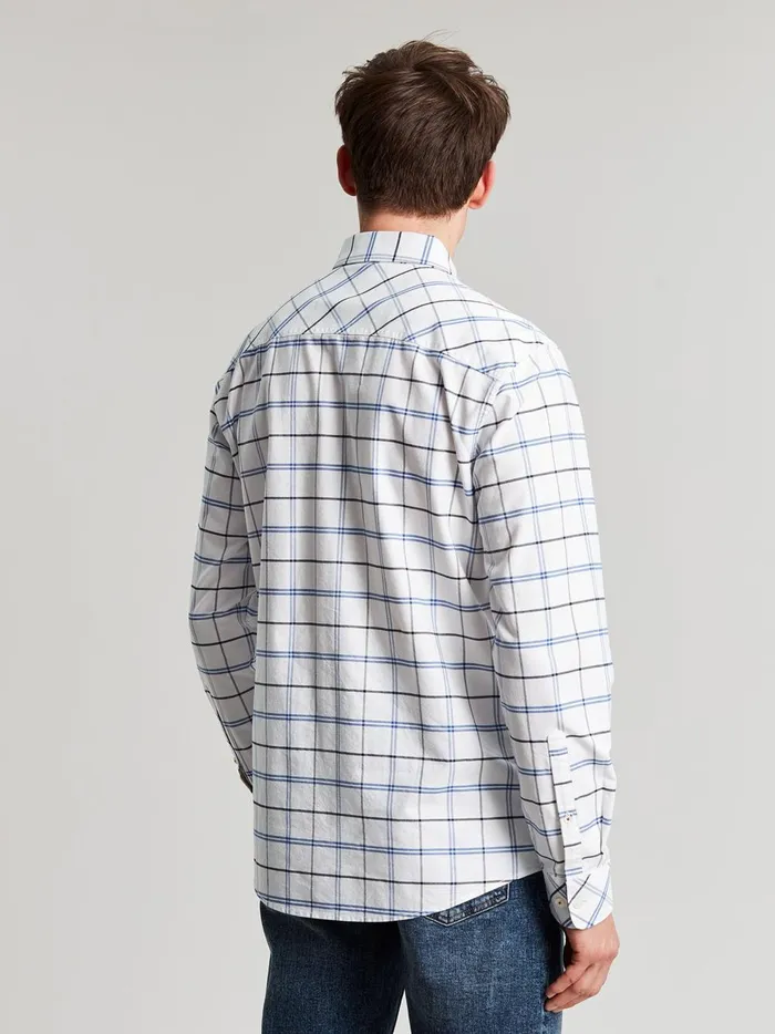 Joules Shirts Men WhiteBlue Cotton Check Shirt
