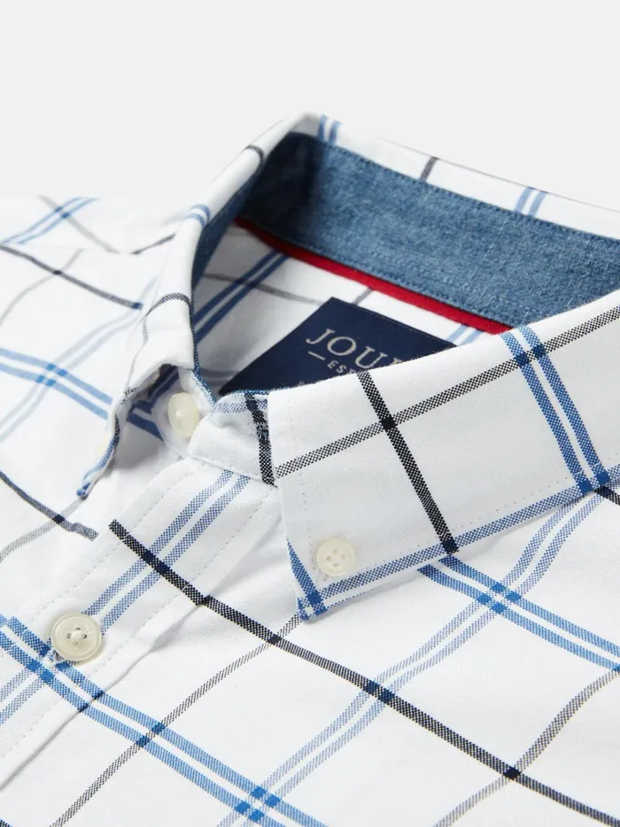 Joules Shirts Men WhiteBlue Cotton Check Shirt