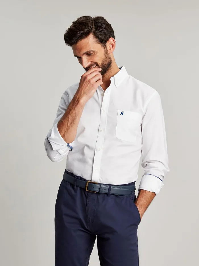 Joules Shirts Men White Classic Fit Cotton Oxford Shirt