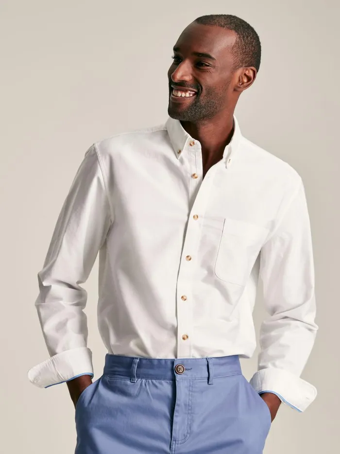 Joules Shirts Men White Long Sleeve Shirt