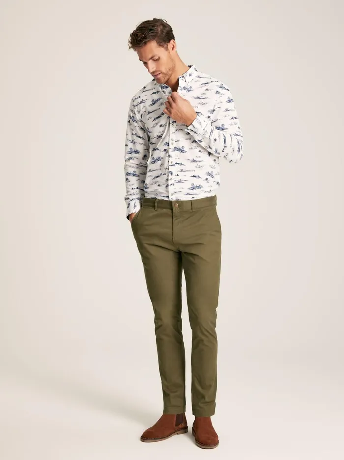 Joules Shirts Men White Print Cotton Shirt