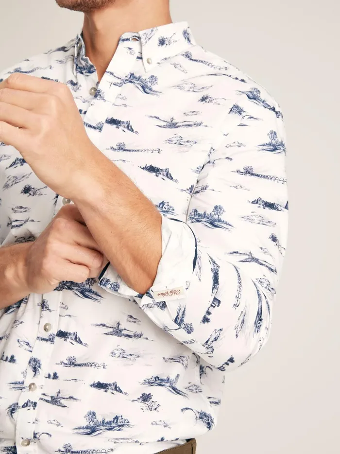 Joules Shirts Men White Print Cotton Shirt