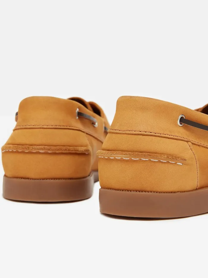 Joules Shoes Men Tan Brown Classic Leather Boat Shoes