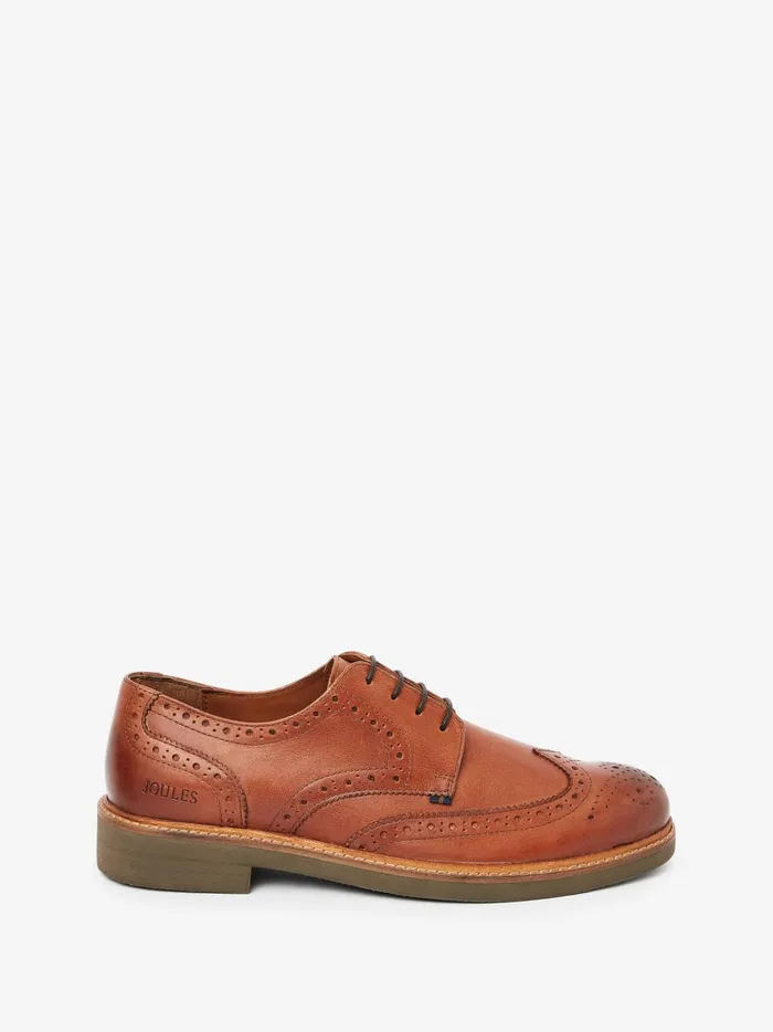 Joules Shoes Men Tan Brown Leather Brogues