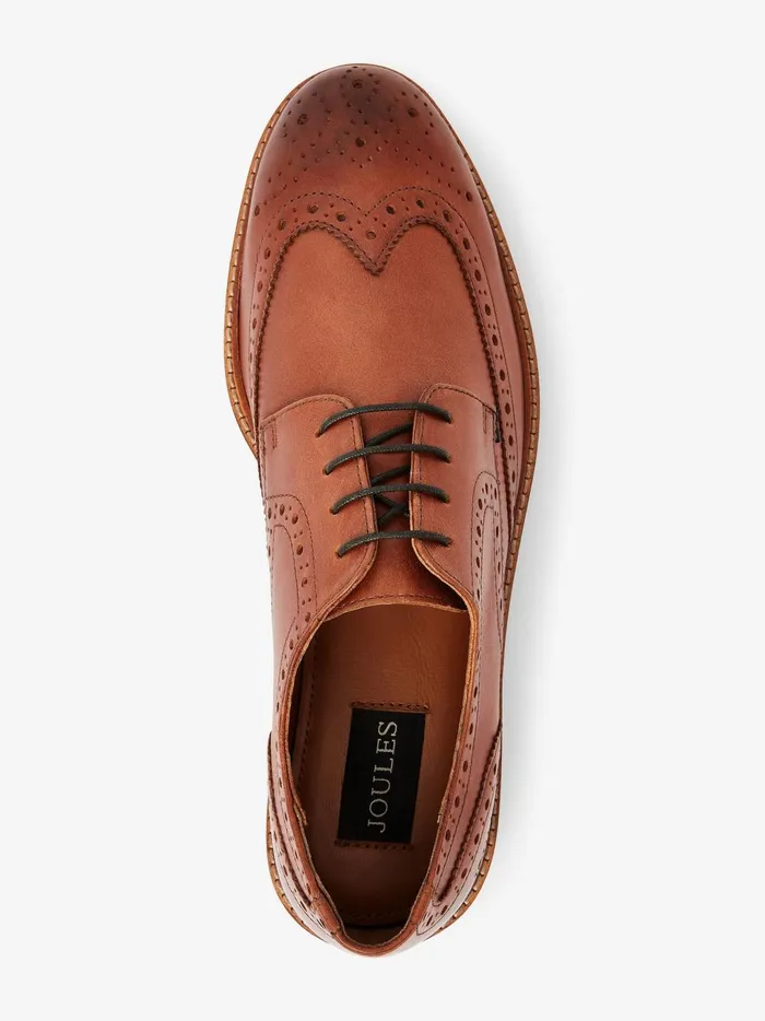 Joules Shoes Men Tan Brown Leather Brogues