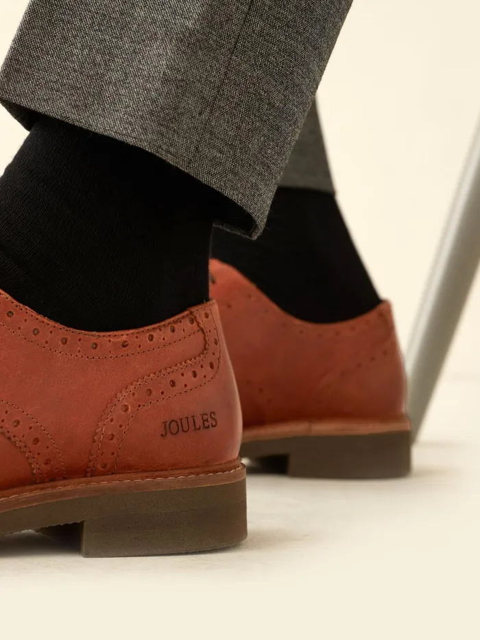 Joules Shoes Men Tan Brown Leather Brogues