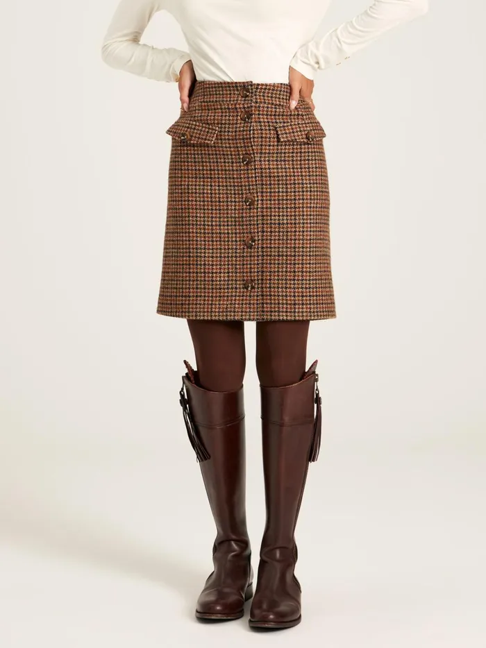 Joules Shorts and Skirts Women Check Knee Length Tweed Skirt