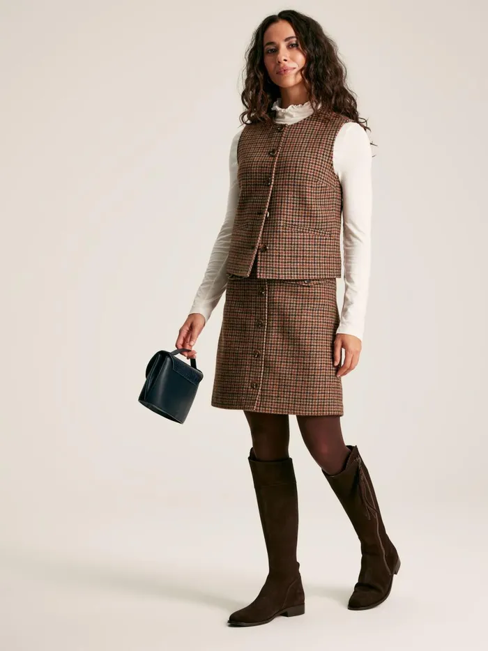 Joules Shorts and Skirts Women Check Knee Length Tweed Skirt