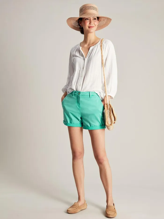 Joules Shorts and Skirts Women Green Cruise Mid Thigh Length Chino Shorts