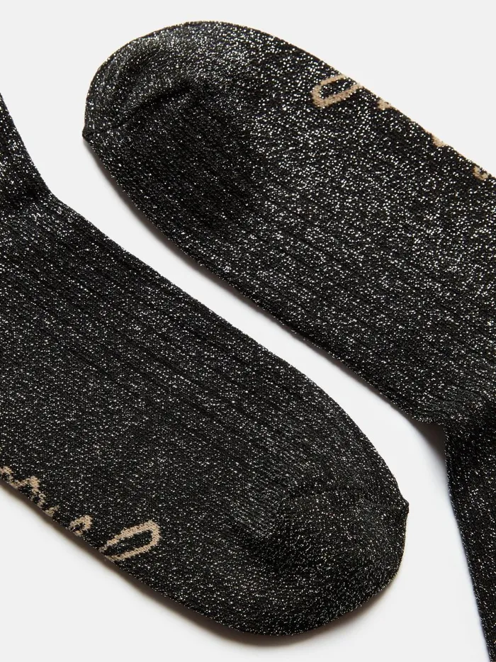 Joules Socks and Tights Women Black Glitter Ankle Socks