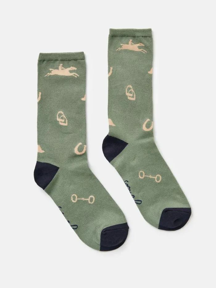 Joules Socks and Tights Women Green Equestrian Ankle Socks