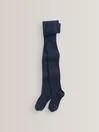 Joules Socks Girls Next Navy Cotton Rich Cable Tights