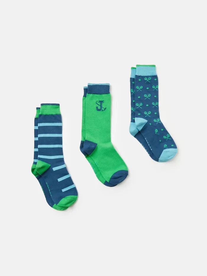 Joules Socks Men BlueGreen Pack Of Three Socks