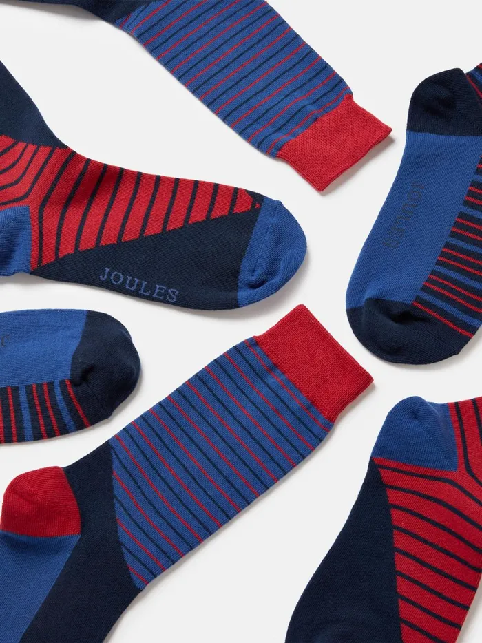 Joules Socks Men Blue Striking Cotton Socks 3 Pack