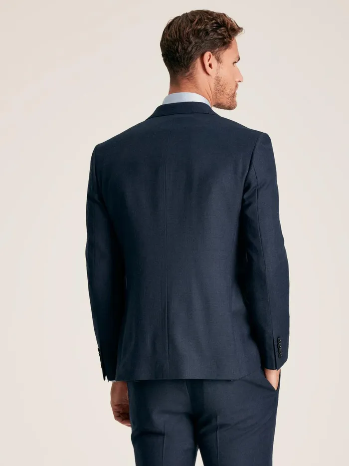 Joules Suits and Tailoring Men Blue Textured Wool Suit Jacket