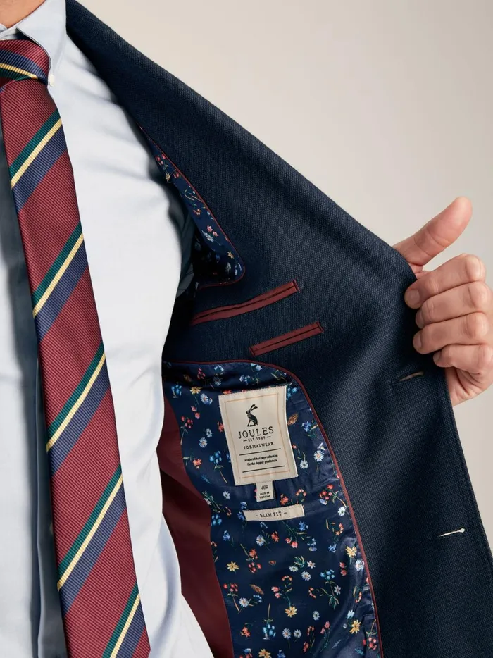 Joules Suits and Tailoring Men Blue Textured Wool Suit Jacket