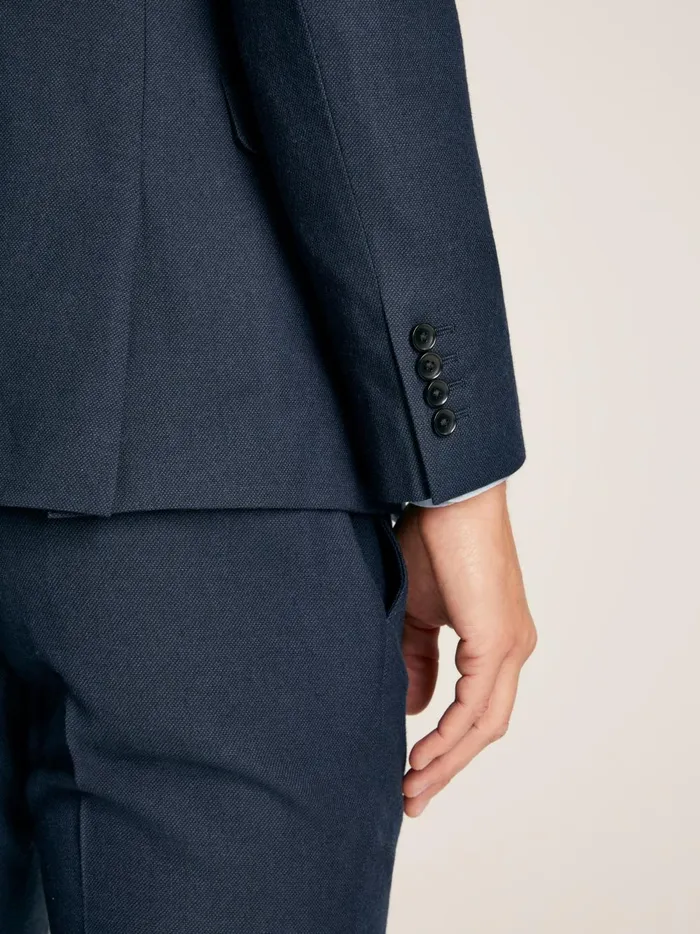 Joules Suits and Tailoring Men Blue Textured Wool Suit Jacket