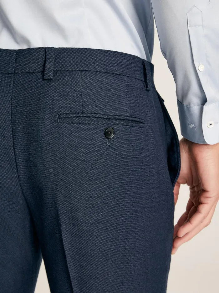 Joules Suits and Tailoring Men Blue Textured Wool Suit Trousers