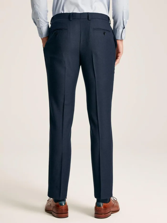 Joules Suits and Tailoring Men Blue Textured Wool Suit Trousers