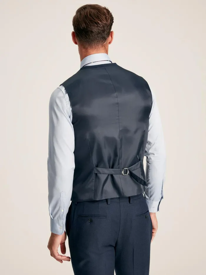 Joules Suits and Tailoring Men Blue Textured Wool Waistcoat