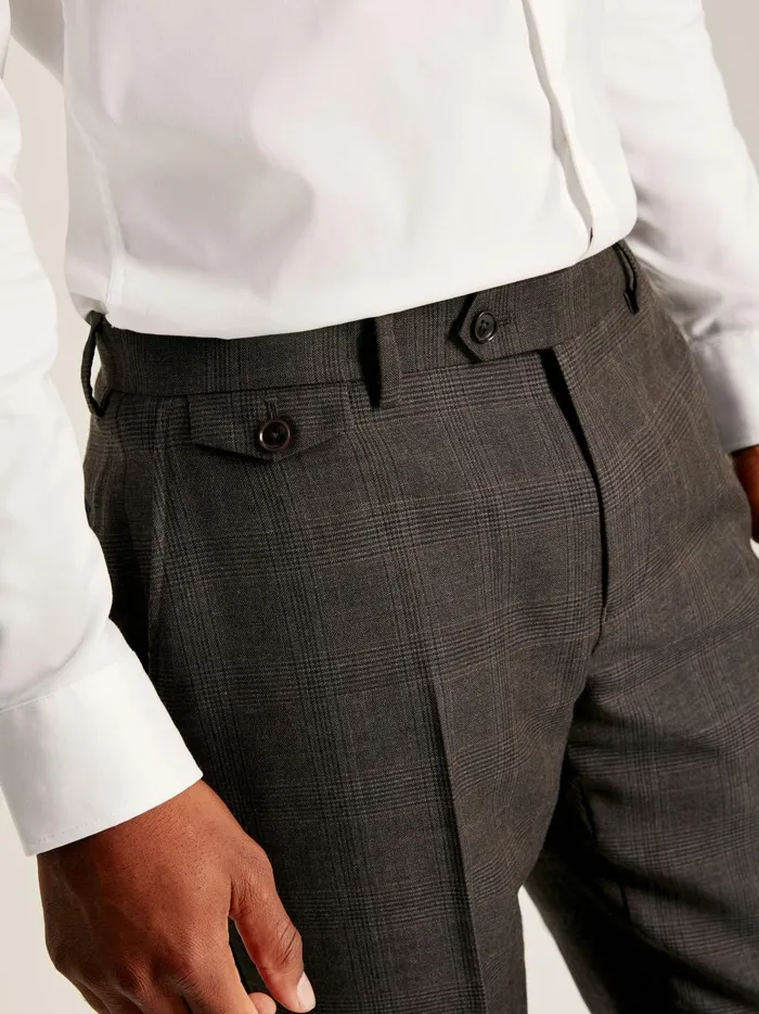 Joules Suits and Tailoring Men Brown Trimmed Check Suit Trousers