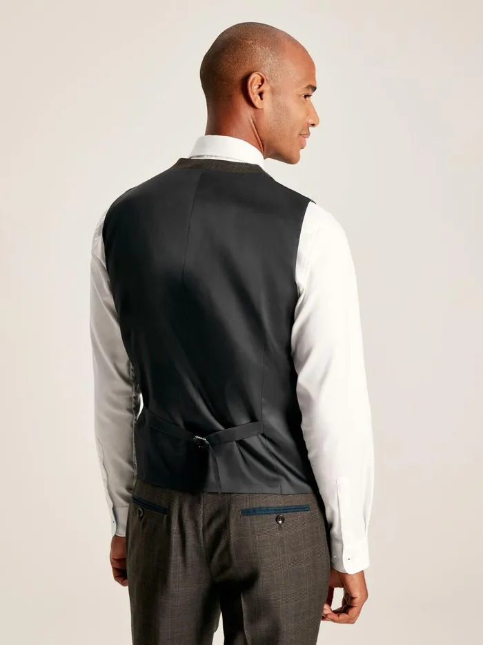Joules Suits and Tailoring Men Brown Trimmed Check Suit Waistcoat