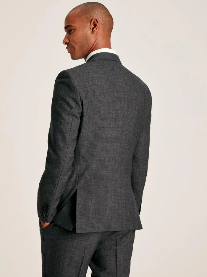Joules Suits and Tailoring Men Charcoal Grey Textured Suit Jacket