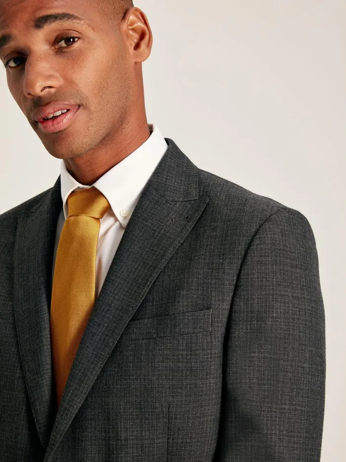 Joules Suits and Tailoring Men Charcoal Grey Textured Suit Jacket