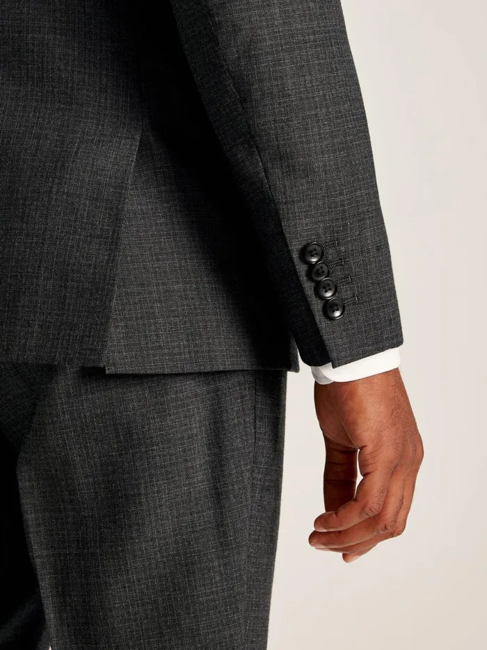 Joules Suits and Tailoring Men Charcoal Grey Textured Suit Jacket