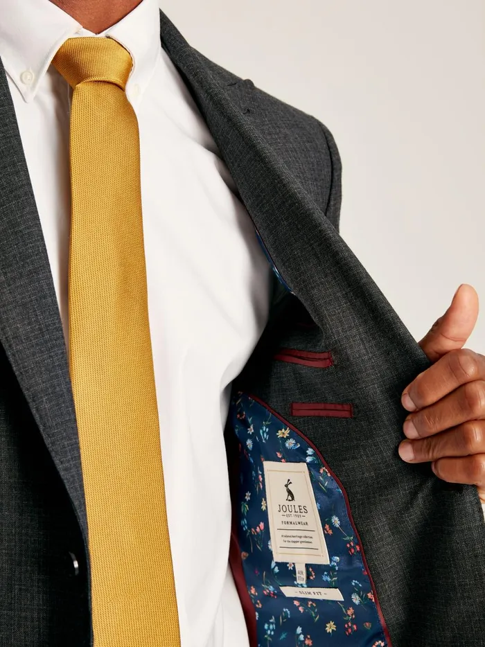 Joules Suits and Tailoring Men Charcoal Grey Textured Suit Jacket