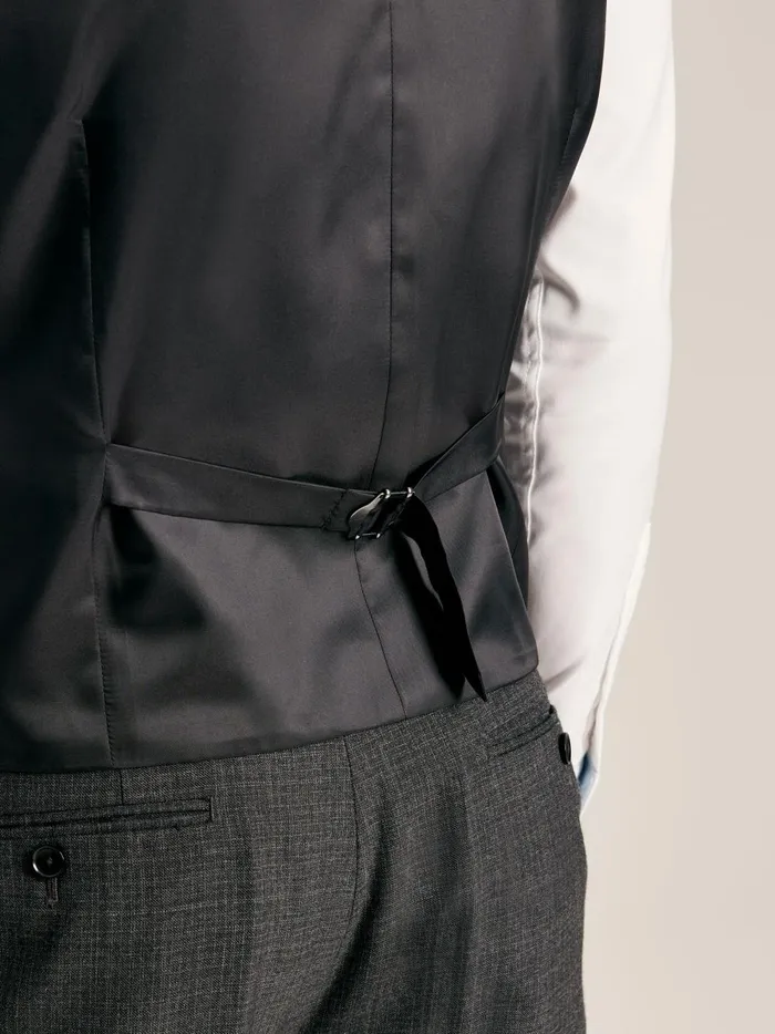 Joules Suits and Tailoring Men Charcoal Grey Textured Suit Waistcoat