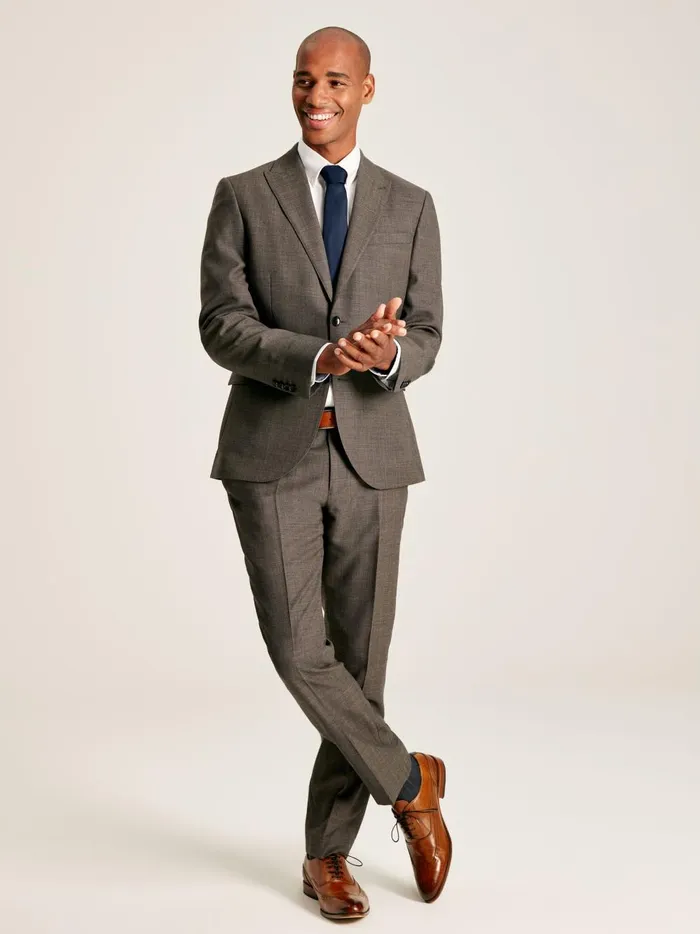 Joules Suits and Tailoring Men Neutral Textured Suit Jacket