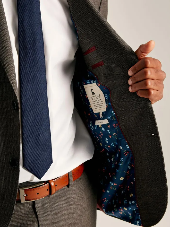 Joules Suits and Tailoring Men Neutral Textured Suit Jacket