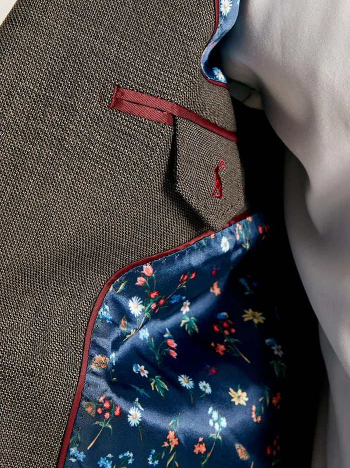 Joules Suits and Tailoring Men Neutral Textured Suit Jacket