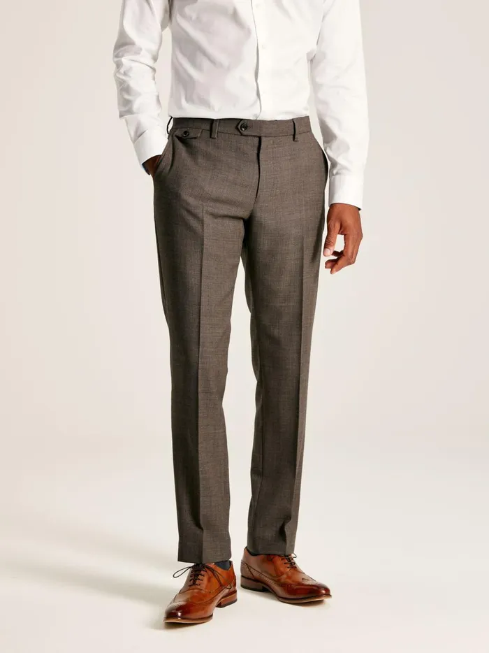Joules Suits and Tailoring Men Neutral Textured Suit Trousers