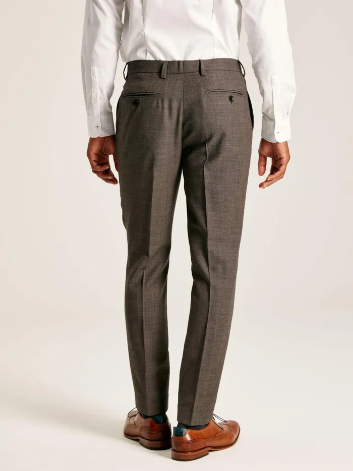 Joules Suits and Tailoring Men Neutral Textured Suit Trousers