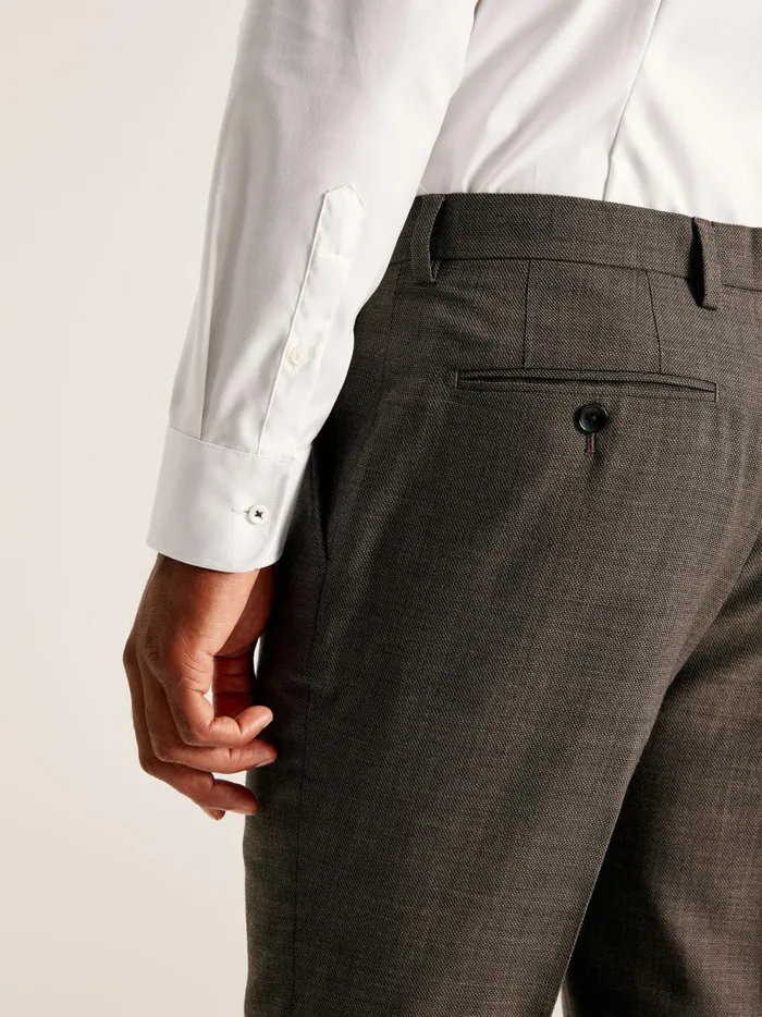 Joules Suits and Tailoring Men Neutral Textured Suit Trousers