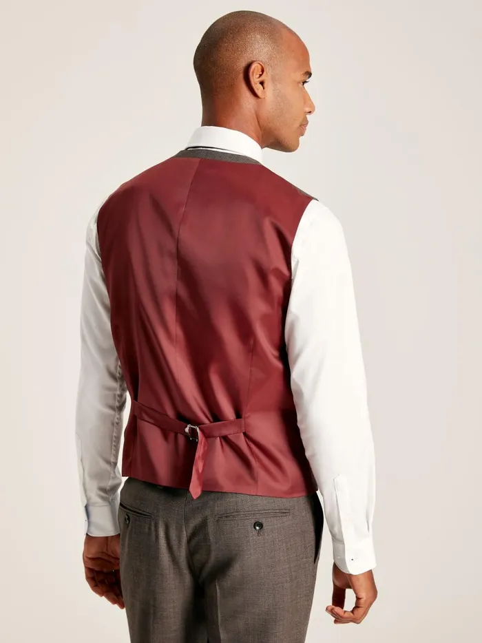 Joules Suits and Tailoring Men Neutral Textured Suit Waistcoat