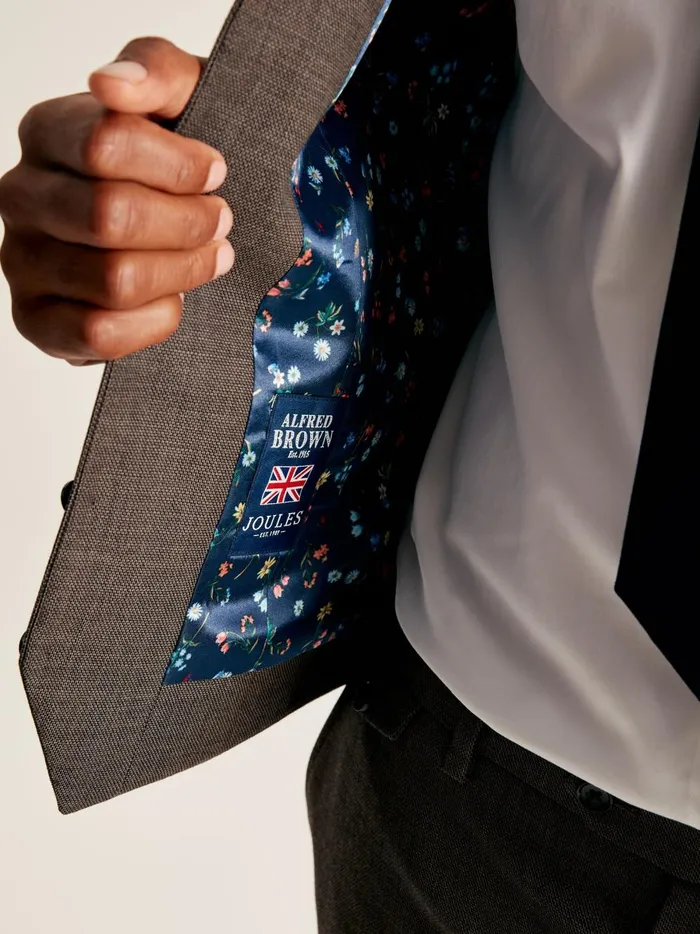 Joules Suits and Tailoring Men Neutral Textured Suit Waistcoat