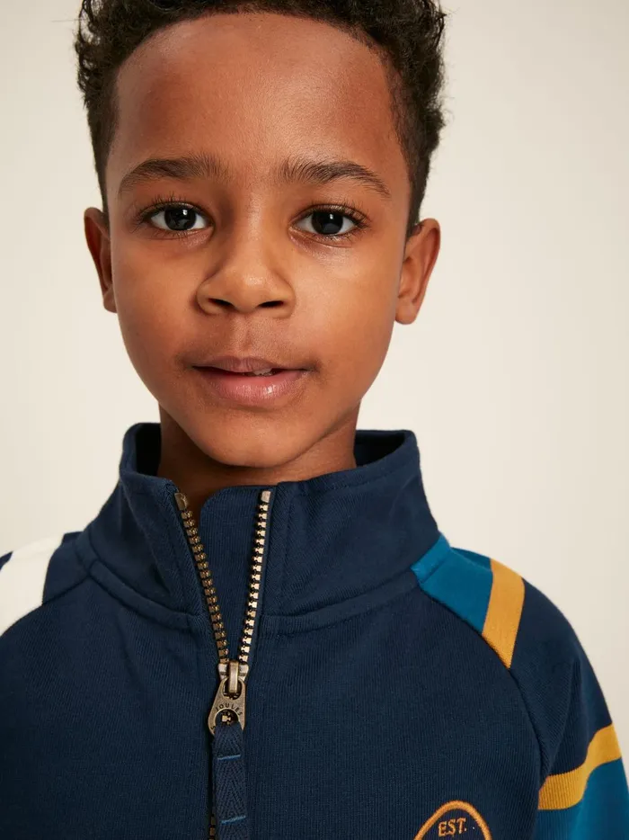 Joules Sweatshirts and Hoodies Boys Navy Quarter Zip Rugby Sweatshirt