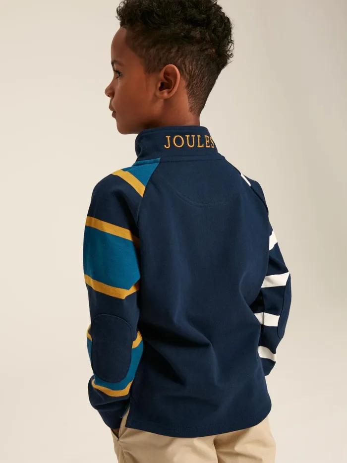 Joules Sweatshirts and Hoodies Boys Navy Quarter Zip Rugby Sweatshirt