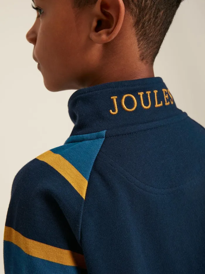 Joules Sweatshirts and Hoodies Boys Navy Quarter Zip Rugby Sweatshirt
