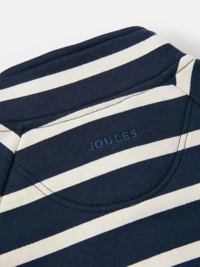 Joules Sweatshirts and Hoodies Boys Navy Striped Quarter Zip Sweatshirt