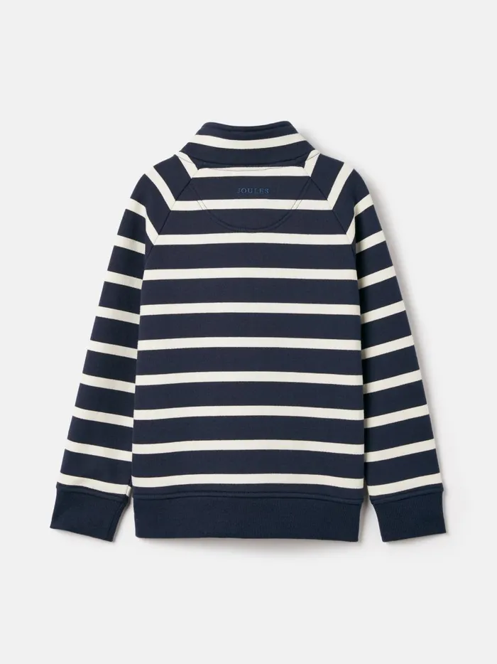 Joules Sweatshirts and Hoodies Boys Navy Striped Quarter Zip Sweatshirt