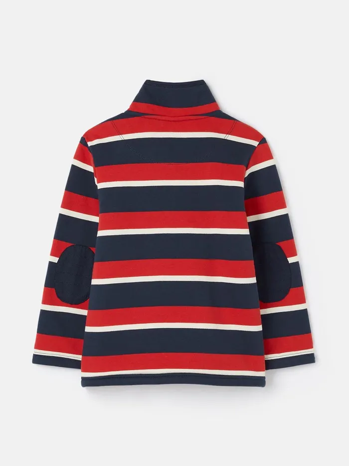 Joules Sweatshirts and Hoodies Boys RedNavy Quarter Zip Sweatshirt With Fleece Lining