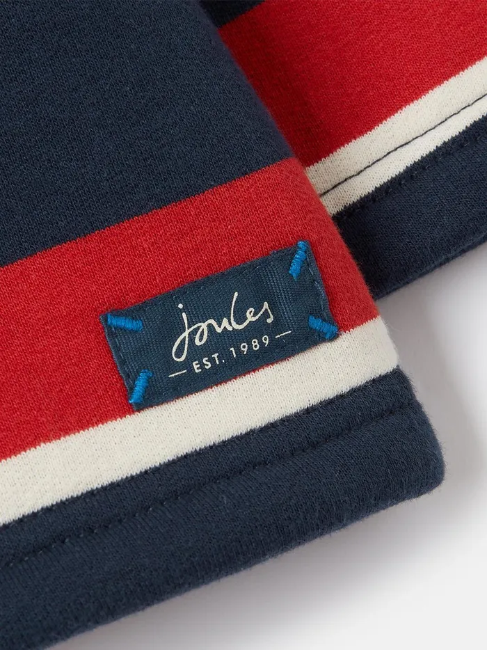 Joules Sweatshirts and Hoodies Boys RedNavy Quarter Zip Sweatshirt With Fleece Lining